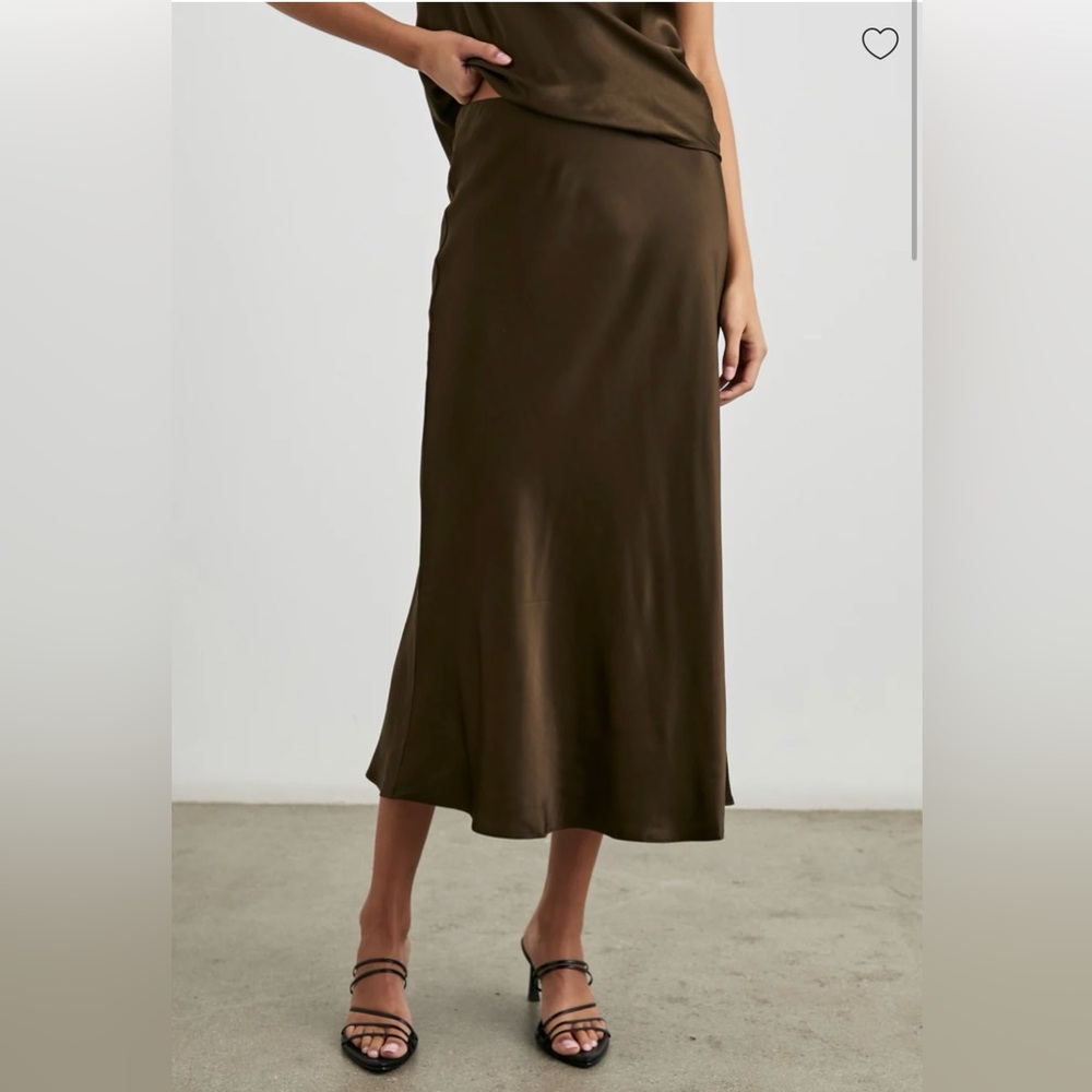 Rails Anya Moss satin midi skirt